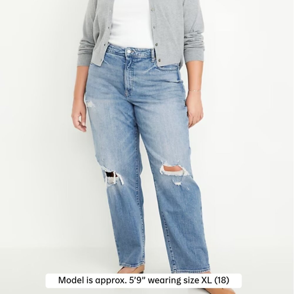 High-Waisted OG Loose Ripped Jeans - Old Navy - Size 26
